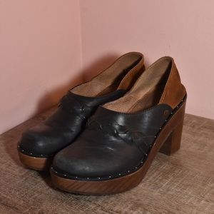 Free People Leather Suede Clogs